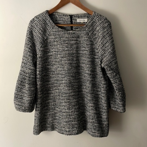 Calvin Klein Oversized Puff Sleeve Peasant Blouse Sz Medium - Picture 1 of 5